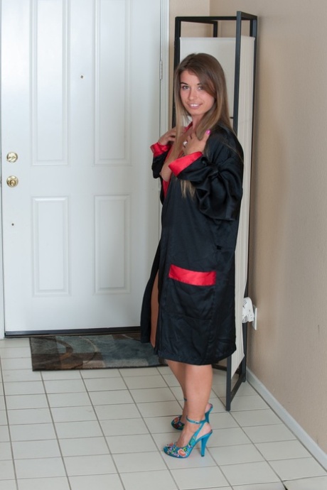Solo model Bunny affixes clothespins to her horny and hairy snatch