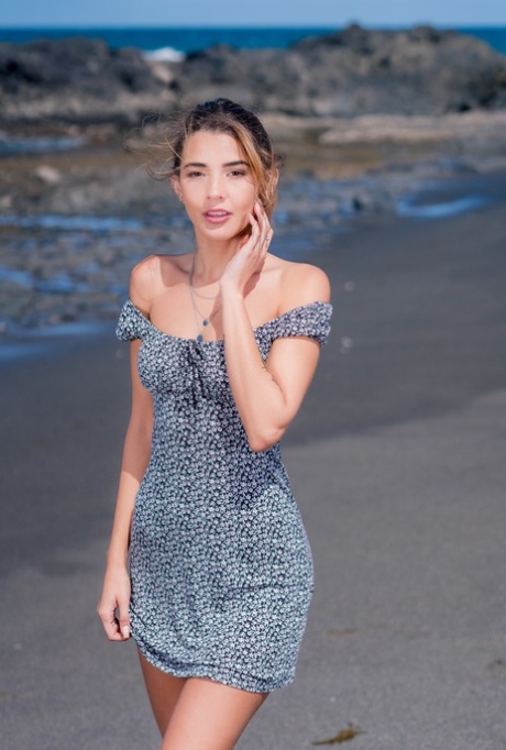 Krásná dívka Agatha Vega má pohlavní styk se svým milencem na pláži