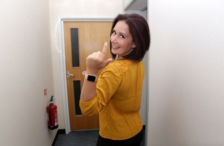 British women finish up what they're doing before giving a CFNM handjob
