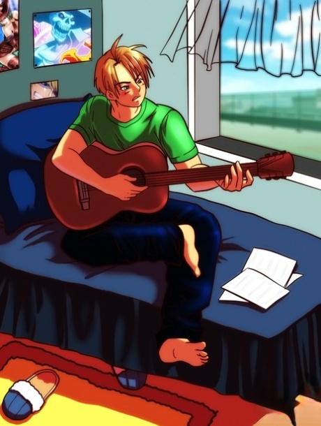 Animované tranny ďábel s úžasnou prsa rány blond rocková hvězda rádoby