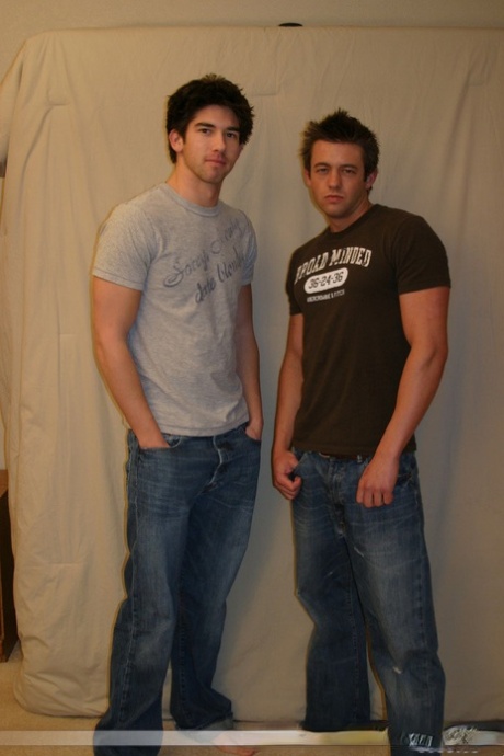 Sexy Homosexuelle Drake und Blake entkleiden sich und posieren nackt