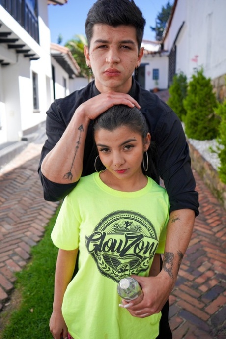 Tiny Latina teen Lola Canales gets grabbed by her ponytail & fucked doggystyle